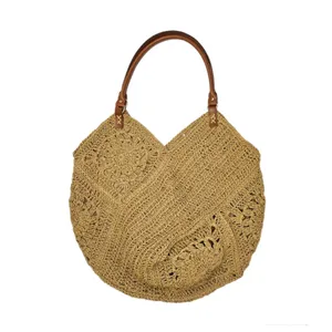 کیف بافتنی مدل ساحلی طرح لاله موتیف کد 325