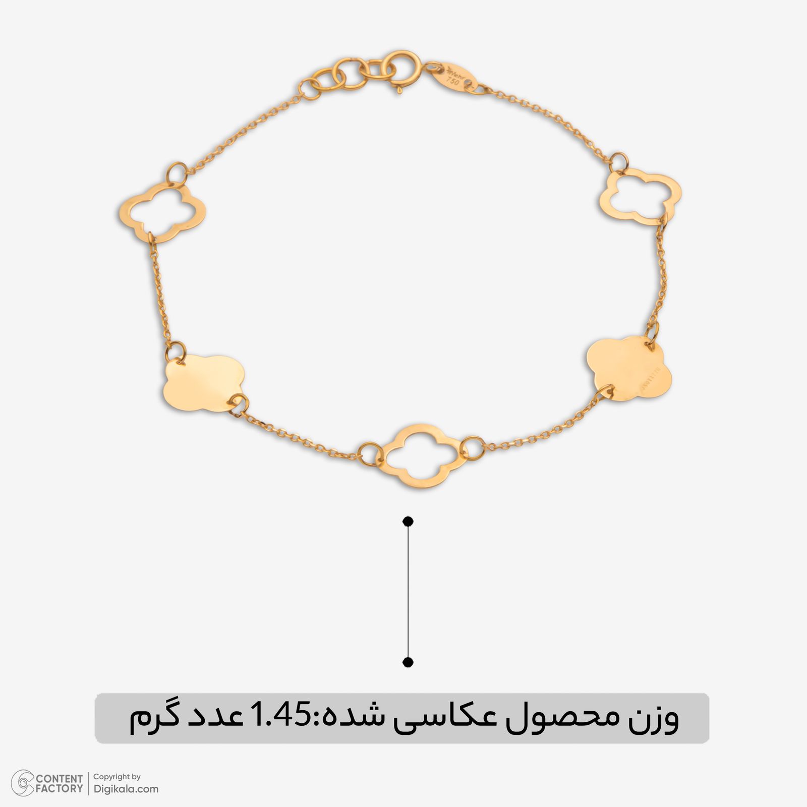 دستبند زنجیری طلا 18 عیار زنانه مایا ماهک مدل MB1869 -  - 5