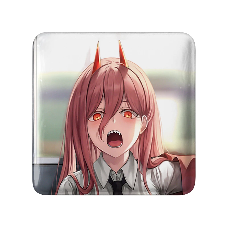 مگنت خندالو طرح پاور انیمه مرد اره ای Chainsaw Man  مدل مربعی کد 22310