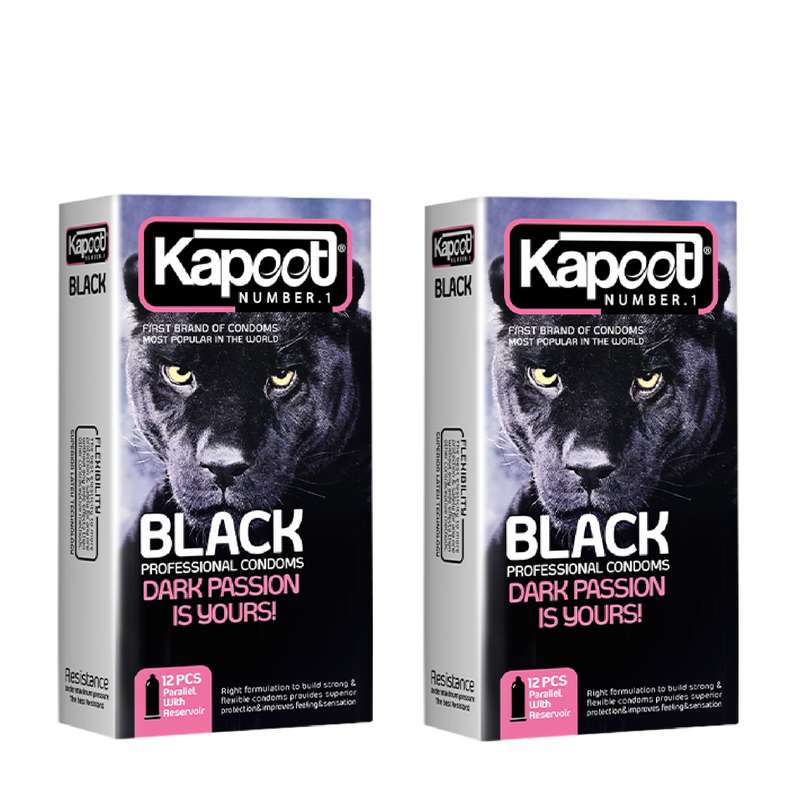 کاندوم کاپوت مدل Black Ultra Safe مجموعه 2 عددی کاندوم کاپوت مدل Black Ultra Safe مجموعه 2 عددی