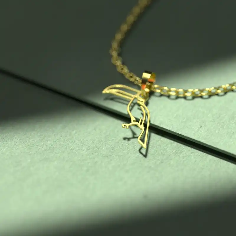 گردنبند طلا 18 عیار زنانه مدوپد مدل طوطی کد B3-1-1324