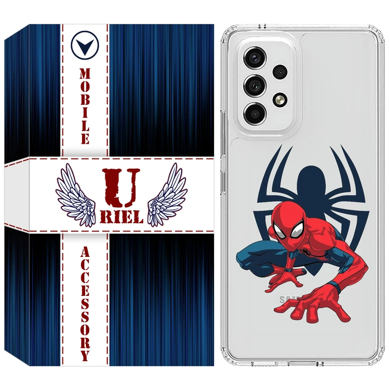 کاور یوریل قاب مدل Clear کد 75 طرح اسپایدرمن مناسب برای گوشی موبایل سامسونگ Galaxy A23 4G