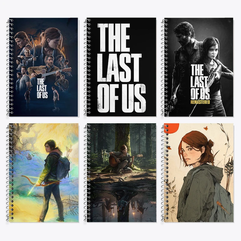 دفتر زبان 50 برگ خندالو مدل دو خط طرح آخرین بازمانده از ما (The Last of Us) کد 611 مجموعه 6 عددی
