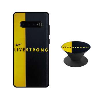 کاور دکین مدل Rikki طرح Live Strong مناسب برای گوشی موبایل سامسونگ  Galaxy S10 Plus به همراه پایه نگهدارنده    