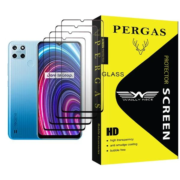 محافظ صفحه نمایش وایلی نایس مدل Pergas Glass MIX004 مناسب برای گوشی موبایل ریلمی C25Y بسته چهار عددی