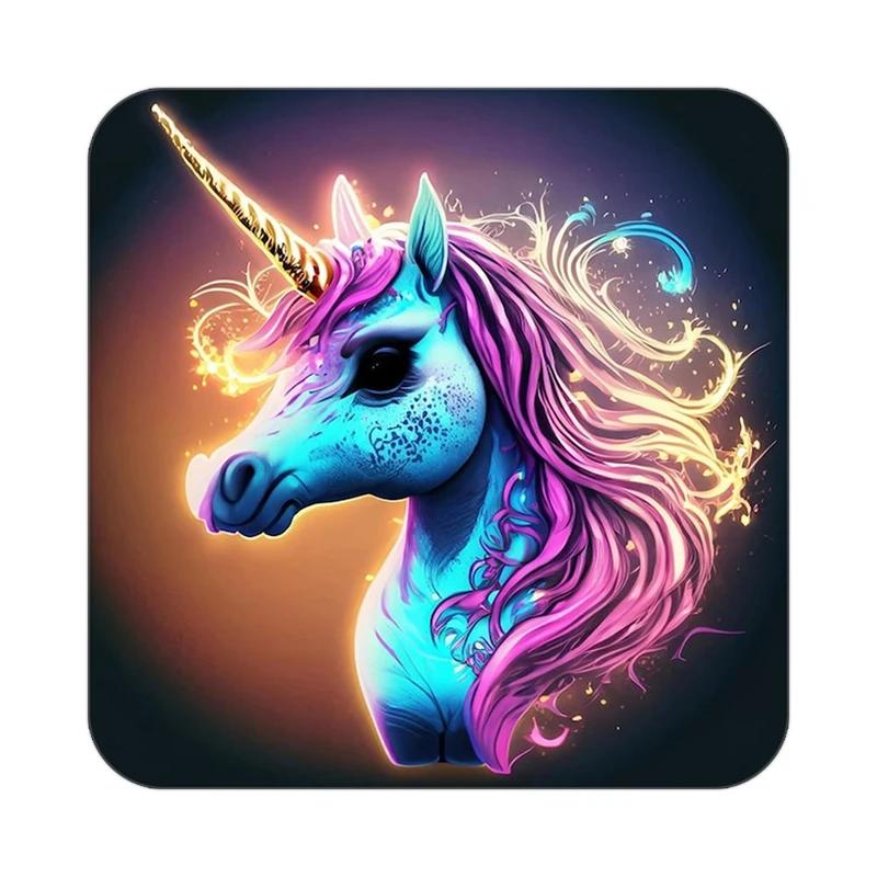 زیر لیوانی کاکتی طرح اسب تک شاخ و یونیکورن مدل mp31048