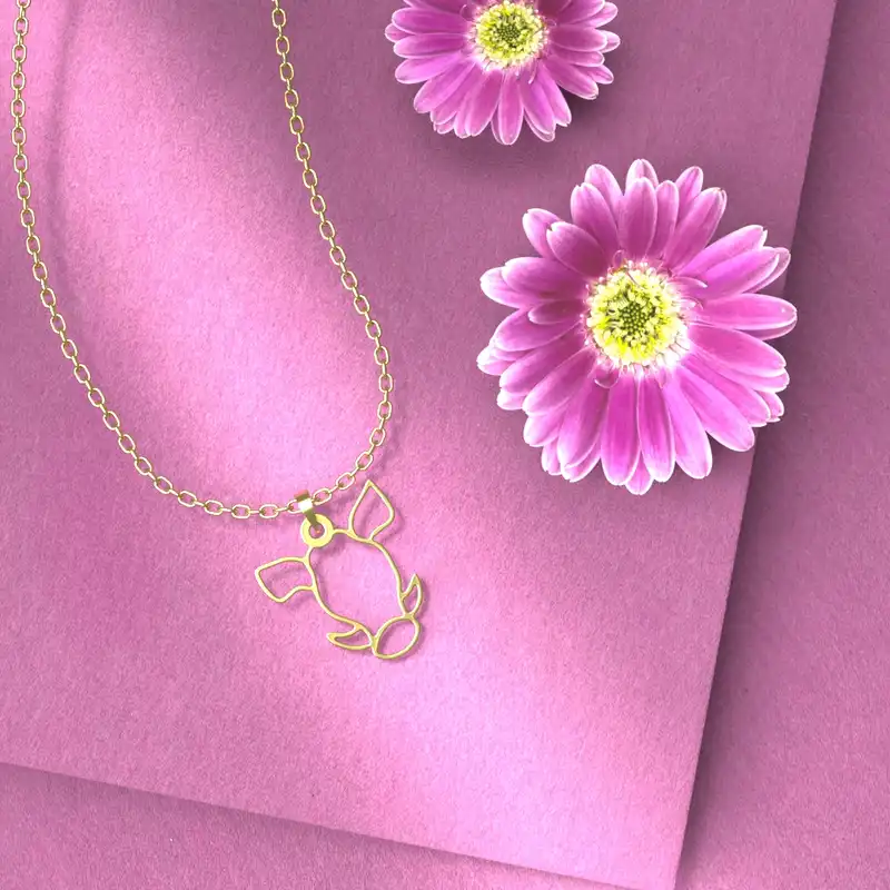 گردنبند طلا 18 عیار زنانه مدوپد مدل گاو کد B3-1-1238