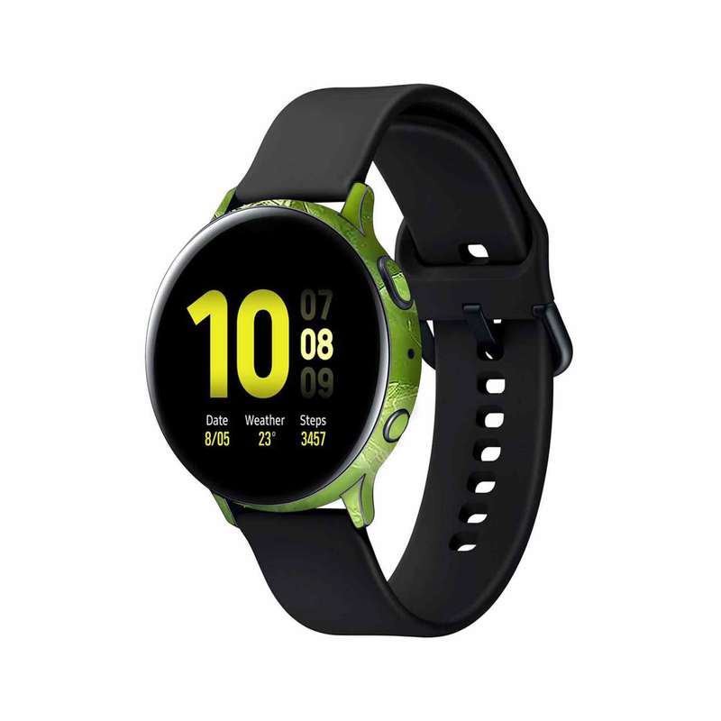 برچسب ماهوت طرح Green-Crystal-Marble مناسب برای ساعت هوشمند سامسونگ Galaxy Watch Active 2 44mm