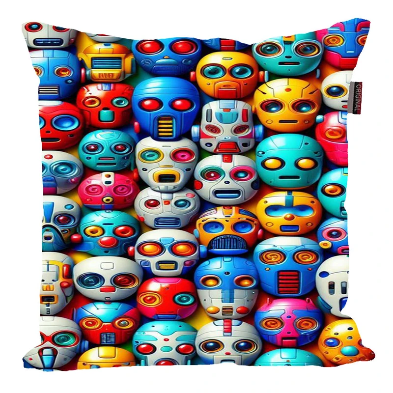 کوسن پاد آفرین مدل فانتزی طرح ربات رنگی کد P981