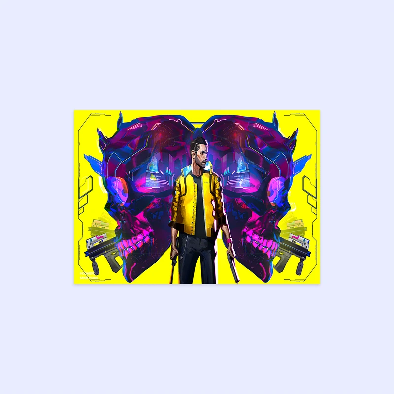 پوستر هومرو مدل فلزی طرح بازی سایبرپانک کد PS295