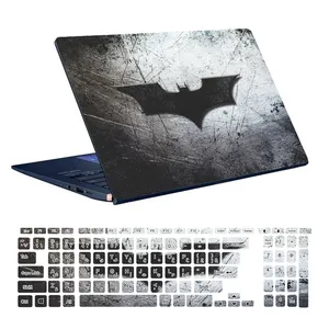 استیکر لپ تاپ توییجین و موییجین طرح Batman کد 01 مناسب برای لپ تاپ 15.6 اینچ به همراه برچسب حروف فارسی کیبورد