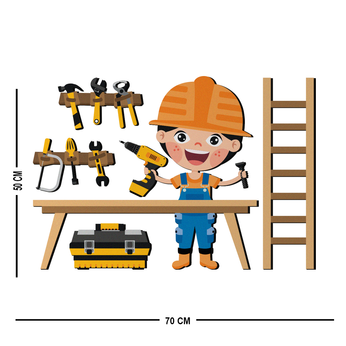 استیکر چوبی کودک باروچین مدل ابزار کد 4237