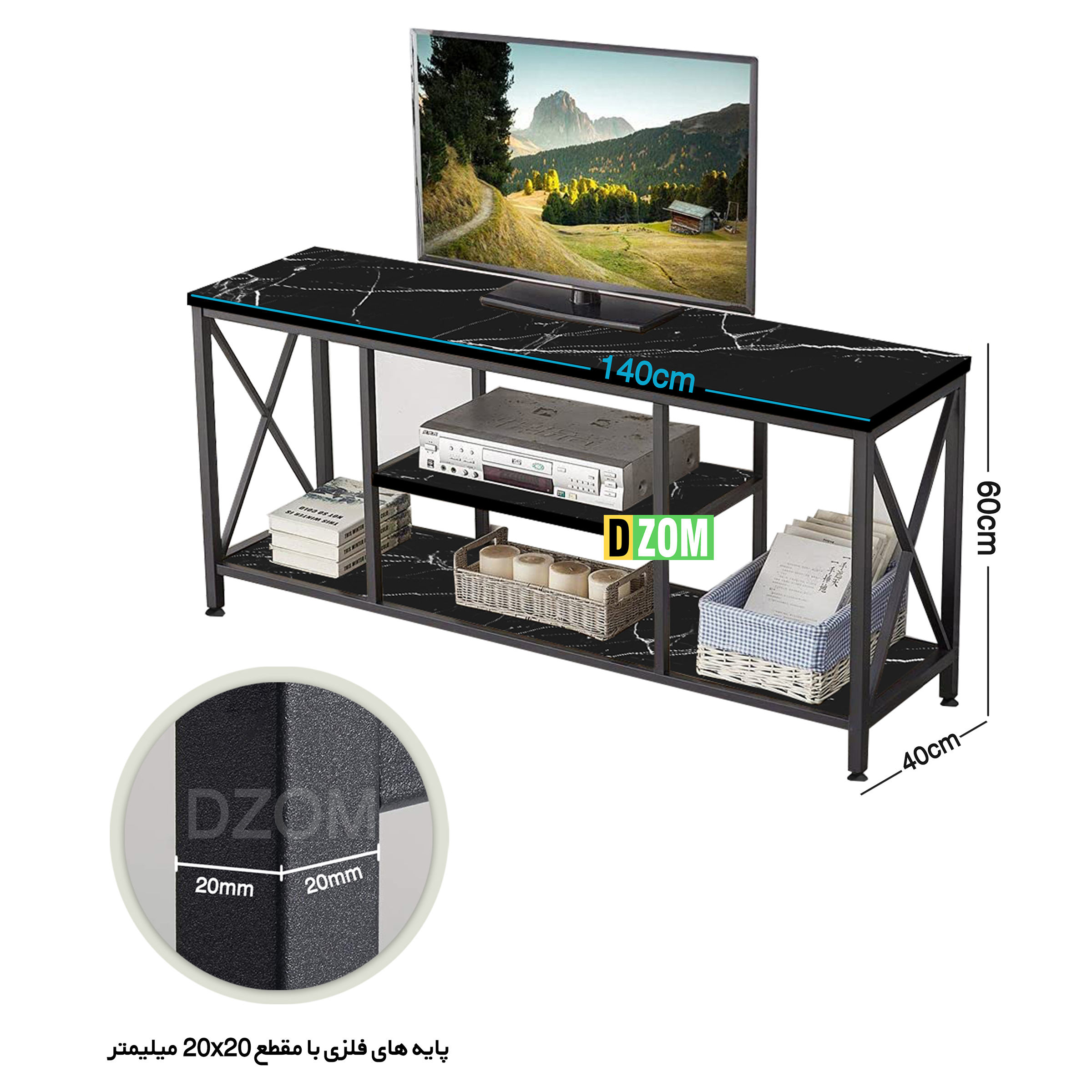 میز تلویزیون دیزم مدل TVS_Q100_140_SB