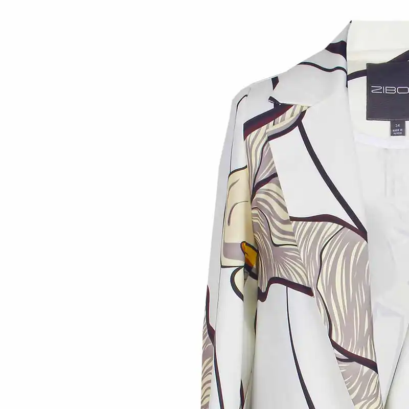 مانتو کتی زنانه زیبو مدل 011504-Cream Print