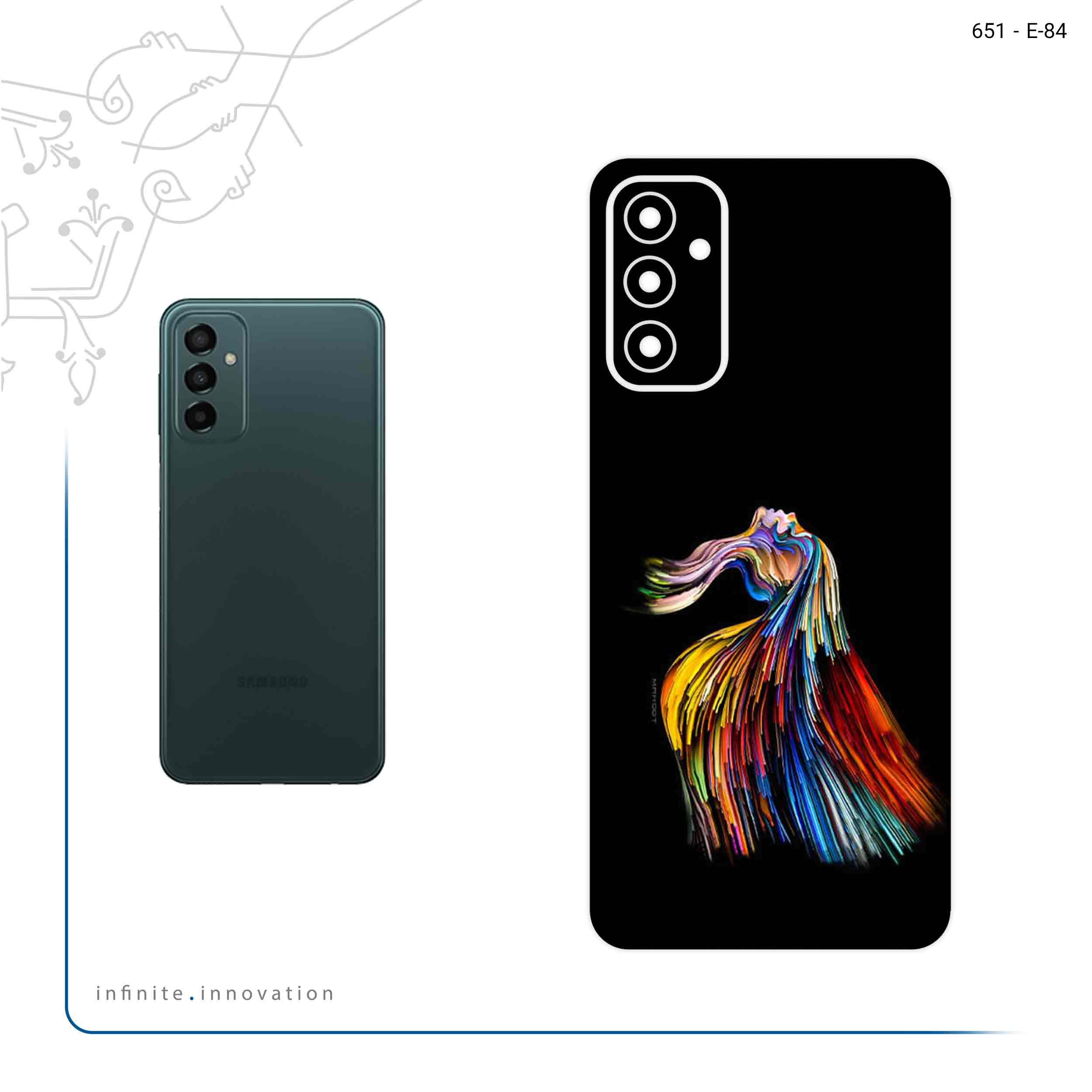 برچسب پوششی ماهوت مدل Rainbow Hair Digital Art مناسب برای گوشی موبایل سامسونگ Galaxy M23