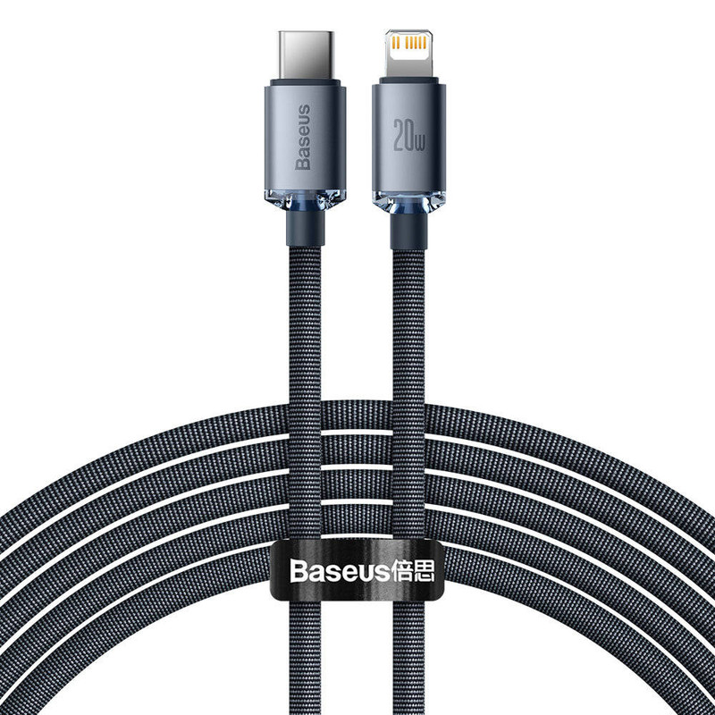 کابل تبدیل USB-C به لایتنینگ بیسوس مدل Crystal Shine New Pack طول 2 متر
