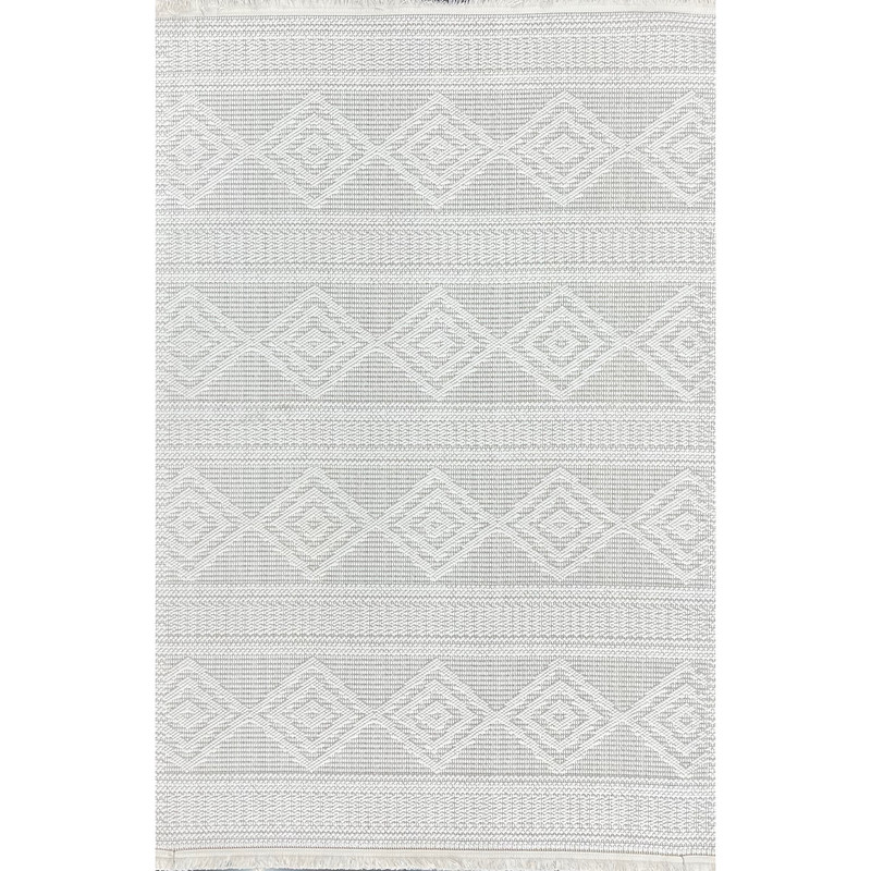 فرش ماشینی ۴۲۰ شانه زمینه و حاشیه سفید طرح پینترستی مراکشی کد ۱۱۲۲