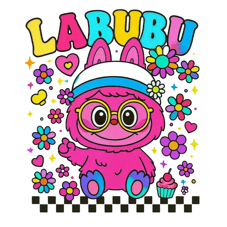 استیکر پارچه و لباس پاد آفرین مدل عروسک لبوبو کد S2282