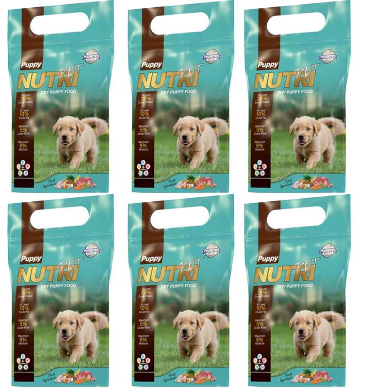 غذای خشک توله سگ نوتری پت مدل Puppy وزن 12 کیلوگرم بسته 6 عددی