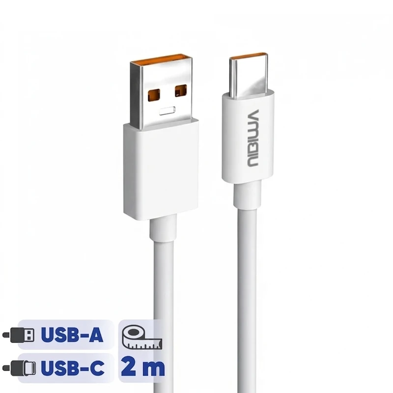 کابل تبدیل USB به USB-C نیبیوا مدل Fast Charge 120W طول 2 متر
