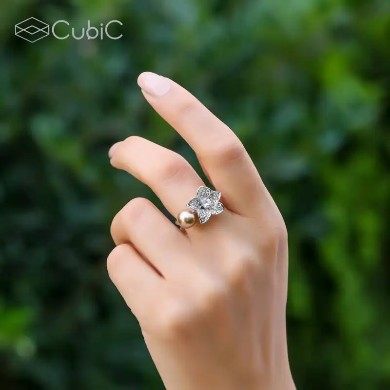 انگشتر زنانه کوبیک مدل QR-001006