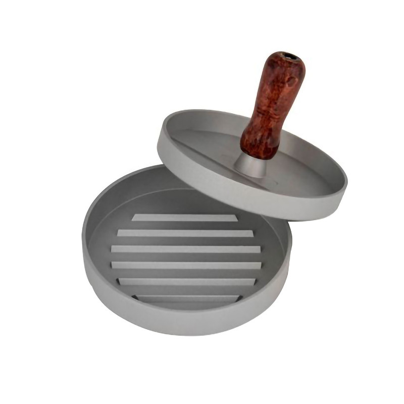 همبرگر زن برگر پرس مدل wood-handle