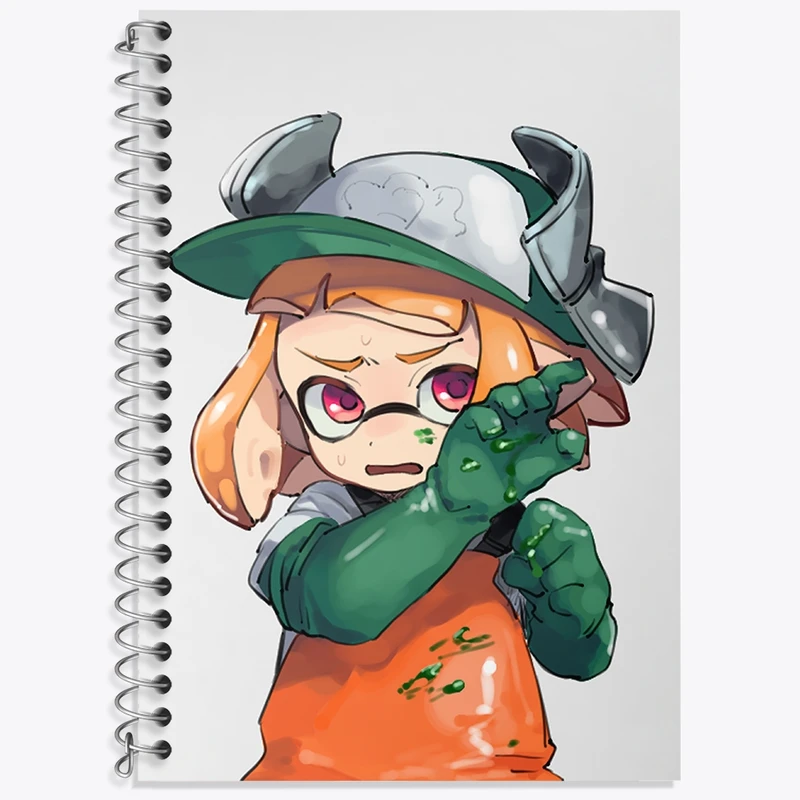 دفتر زبان 50 برگ خندالو مدل دو خط طرح بازی اسپلاتون (Splatoon) کد 33293