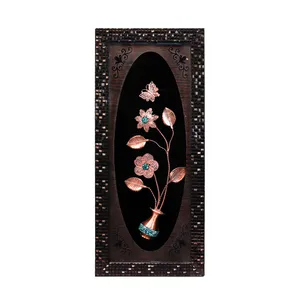تابلو فیروزه کوبی مدل گل و پروانه کد 3716