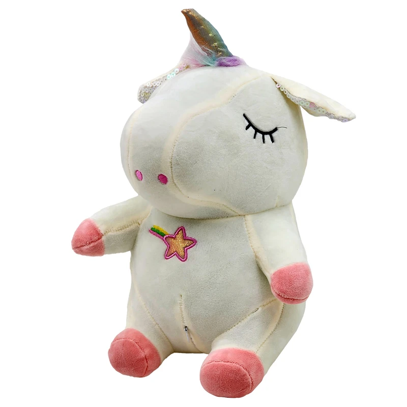 عروسک ناب سل مدل پولیشی تک شاخ طرح Unicorn ارتفاع 30 سانتی متر