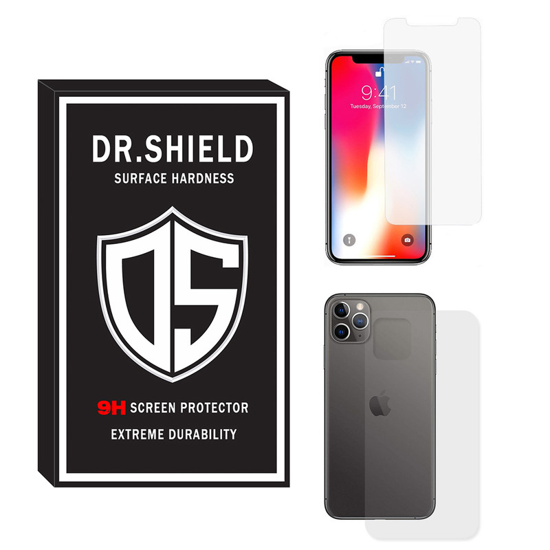 محافظ صفحه نمایش دکتر شیلد مدل TSPDR-06 مناسب برای گوشی موبایل اپل Iphone 11Pro به همراه محافظ پشت گوشی