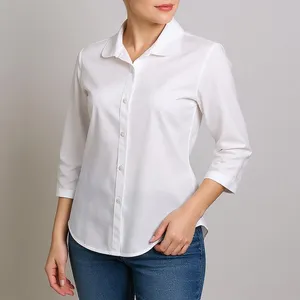 شومیز آستین سه ربع یقه انگلیسی زنانه مدل مارال