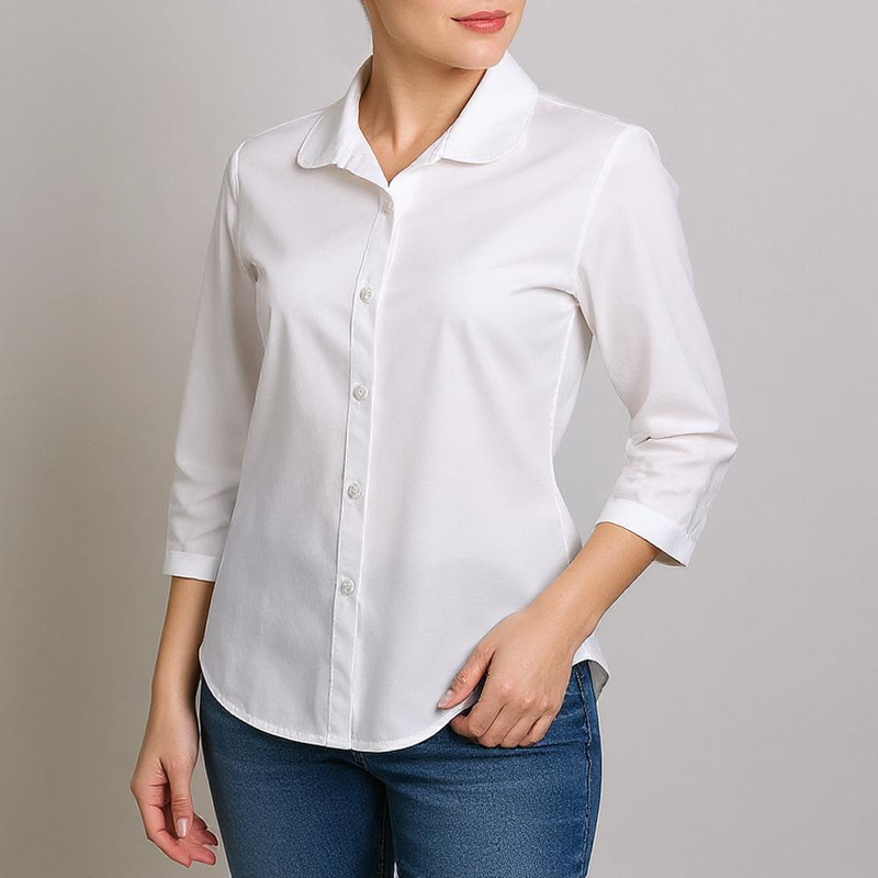 شومیز آستین سه ربع یقه انگلیسی زنانه مدل مارال