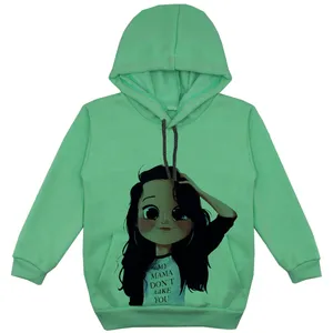 هودی دخترانه مدل دختر F09 رنگ سبز