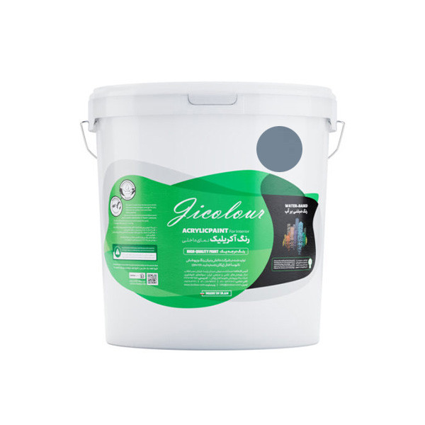 رنگ اکریلیک نمای داخل آبی دودی مات ژیکالر کد C-G001 حجم 500 میلی لیتر