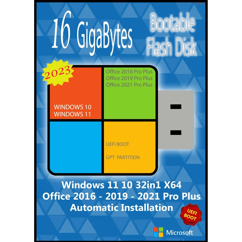 سیستم عامل  Windows 11 10 X64 32IN1 UEFI - Office 2016-2019-2021  نشر مایکروسافت