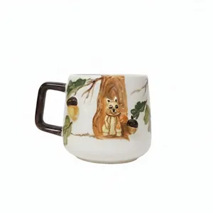 لیوان سرامیکی مدل سنجاب و بلوط