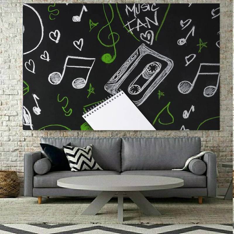 پوستر دیواری طرح موسیقی مدل تخته سیاه کد FP457