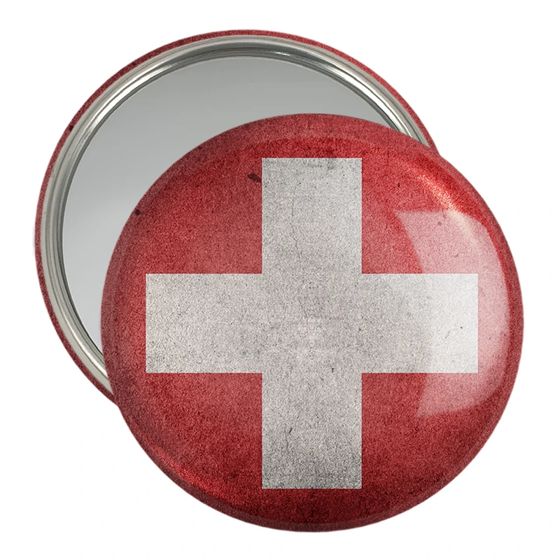 آینه جیبی خندالو مدل پرچم سوئیس  کد 20425