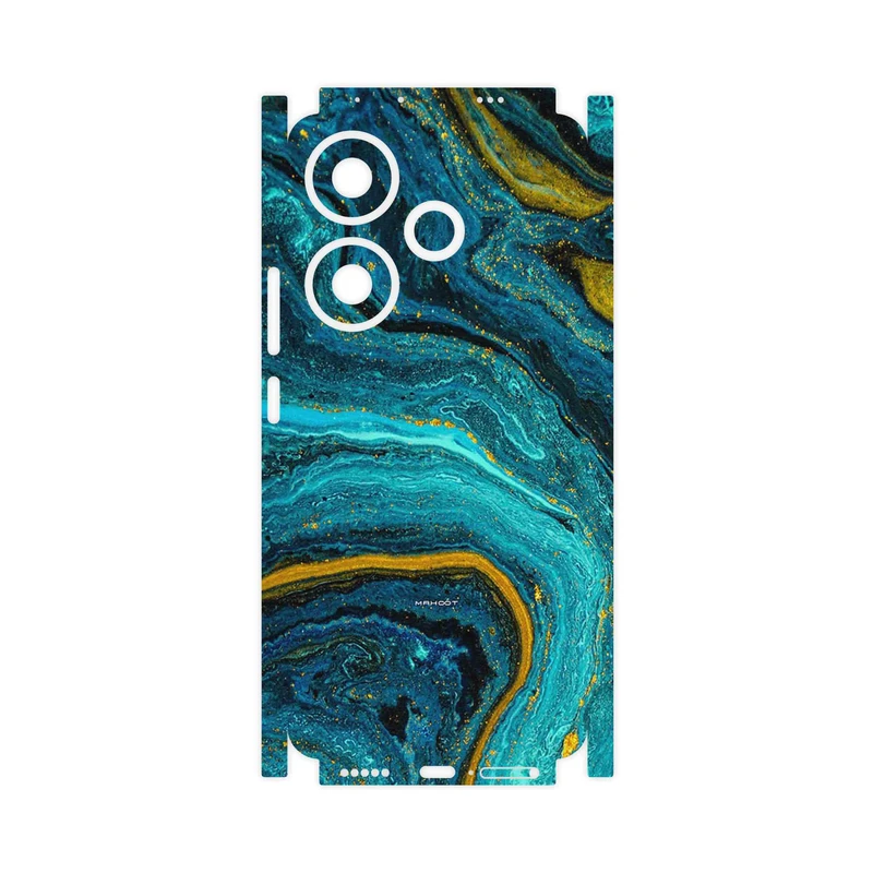 برچسب پوششی ماهوت مدل Turquoise marblewith golden streaks-FullSkin مناسب برای گوشی موبایل شیائومی Poco F6