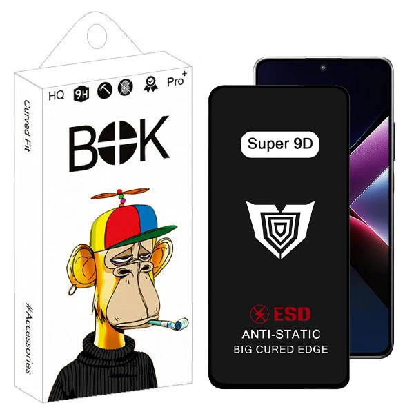 محافظ صفحه نمایش بوک مدل Super 9D Touch مناسب برای گوشی موبایل شیائومی poco x6 pro 5g / x7 pro 5g / note 13 pro 5g