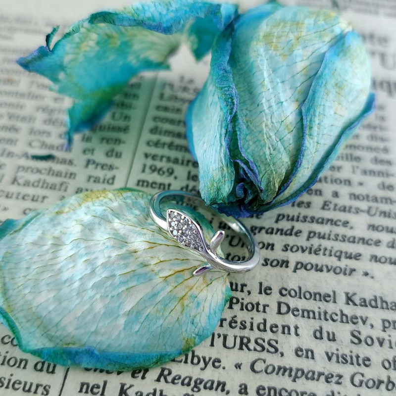 انگشتر نقره زنانه ملک زیور مدل جوانه امید کد 21