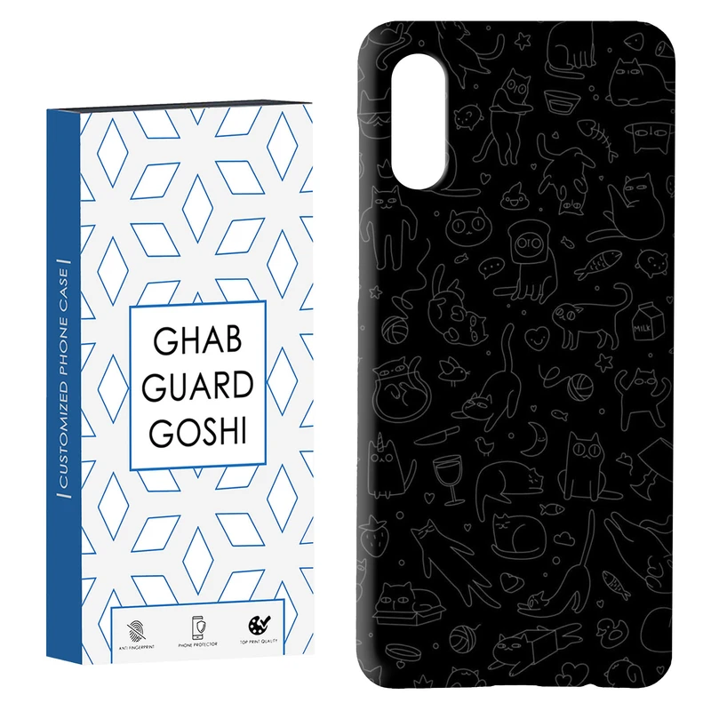 کاور قاب گارد گوشی طرح گربه مینیمال کد Dimo-817 مناسب برای گوشی موبایل سامسونگ Galaxy A02 / M02