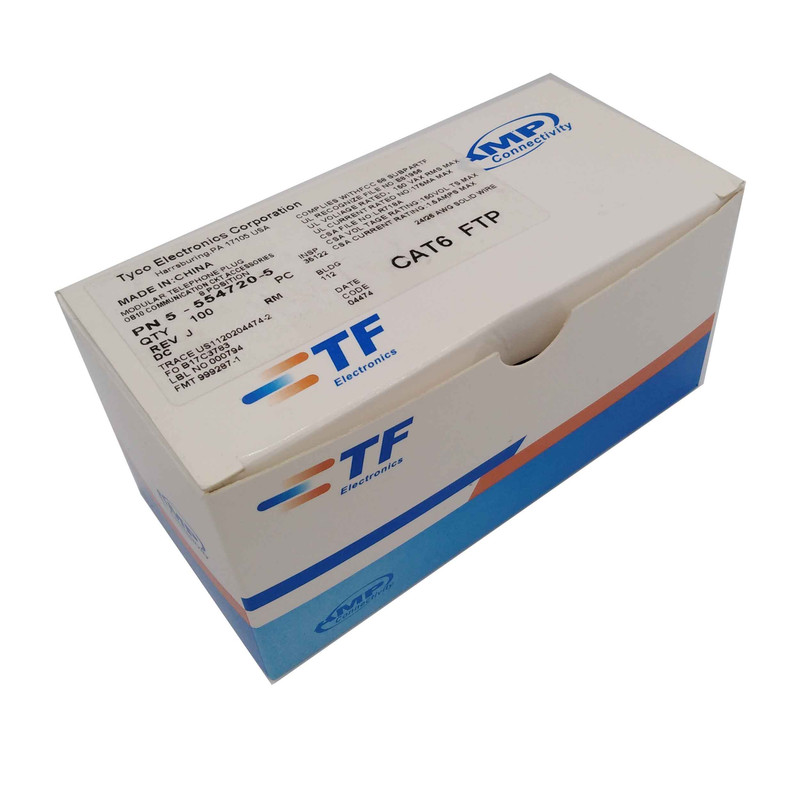 سوکت شبکه CAT6E امپ مدل JN26E بسته 100 عددی 1