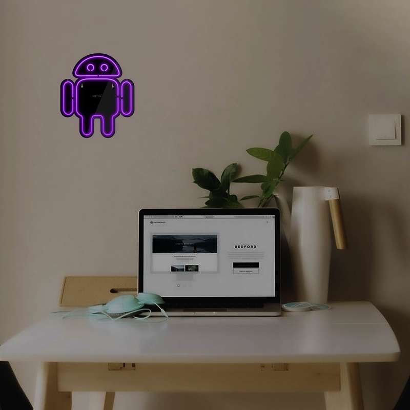 چراغ دیواری نئون دیزاین طرح Android-Logo-BL_PR