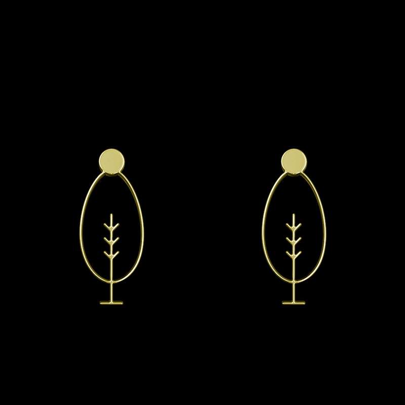 گوشواره طلا 18 عیار زنانه مدوپد مدل درخت کد GA1-15767