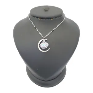 گردنبند نقره زنانه ترمه ۱ مدل ماه کد smed 1155