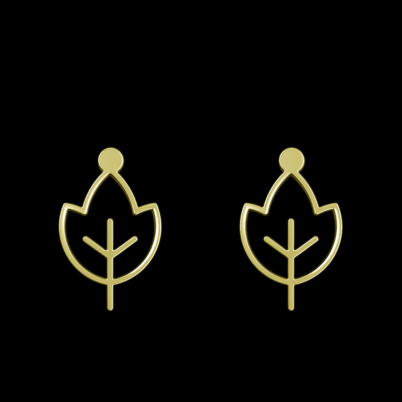 گوشواره طلا 18 عیار زنانه مدوپد مدل برگ کد GA1-15900