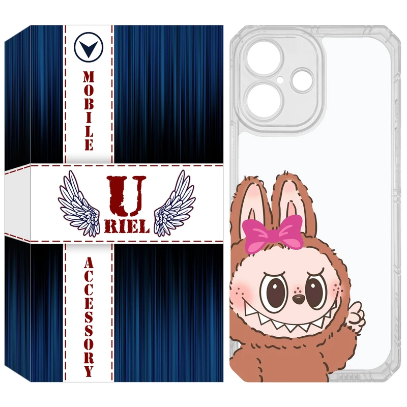 کاور یوریل مدل Clear کد 109 طرح لبوبو Labubu مناسب برای گوشی موبایل اپل iPhone 16