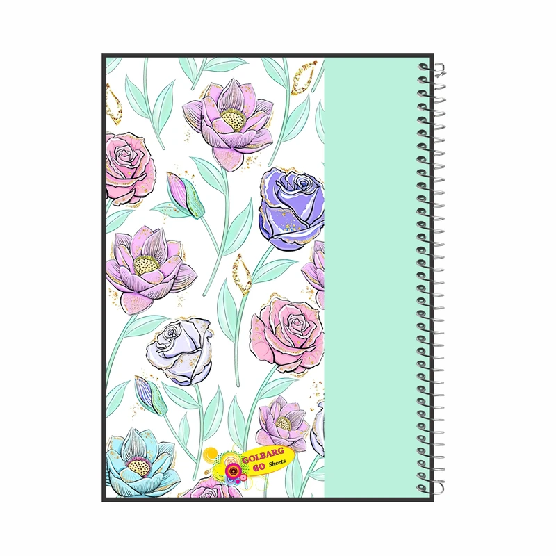دفتر مشق 60 برگ گلبرگ طرح گل رنگی کد 602015