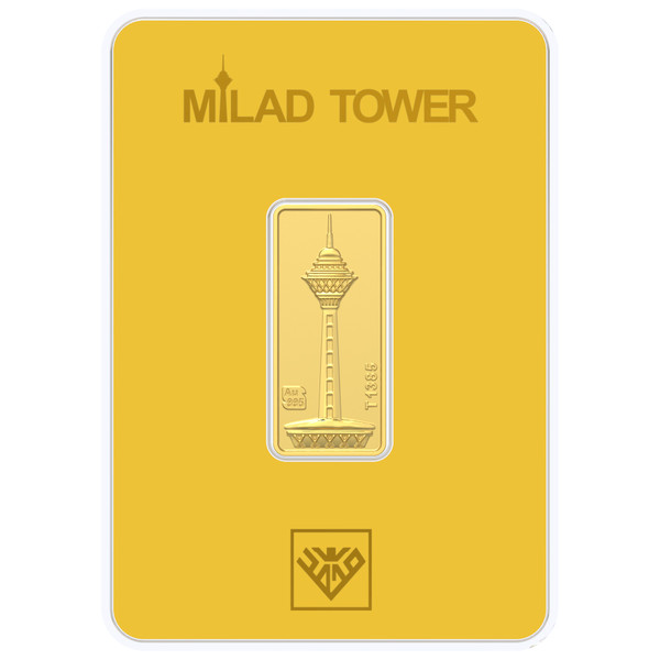 شمش طلا 24 عیار طلای محمد مدل برج میلاد SN1000